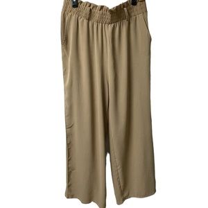 Unbranded Women’s Crepe Flowy Wide Leg Paper Bag Waist Dress Trouser Size XL EUC